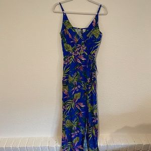 Tropical Summer Vacation Pattern Floral Wrap Dress